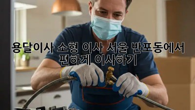 용달이사 소형 이사: 서울 반포동에서 편하게 이사하기